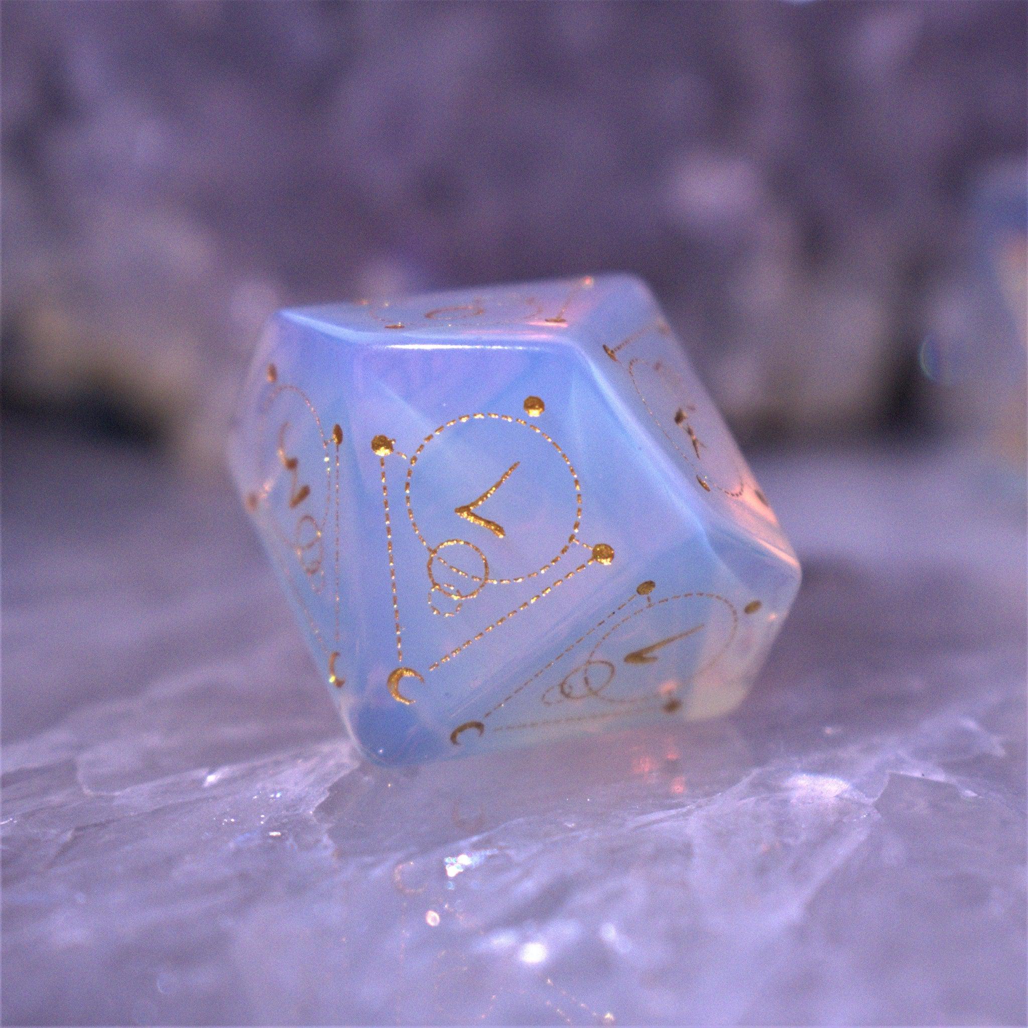 Misty Mountain Gaming Stone/Glass Spellcaster Opalite Stone Dice Set