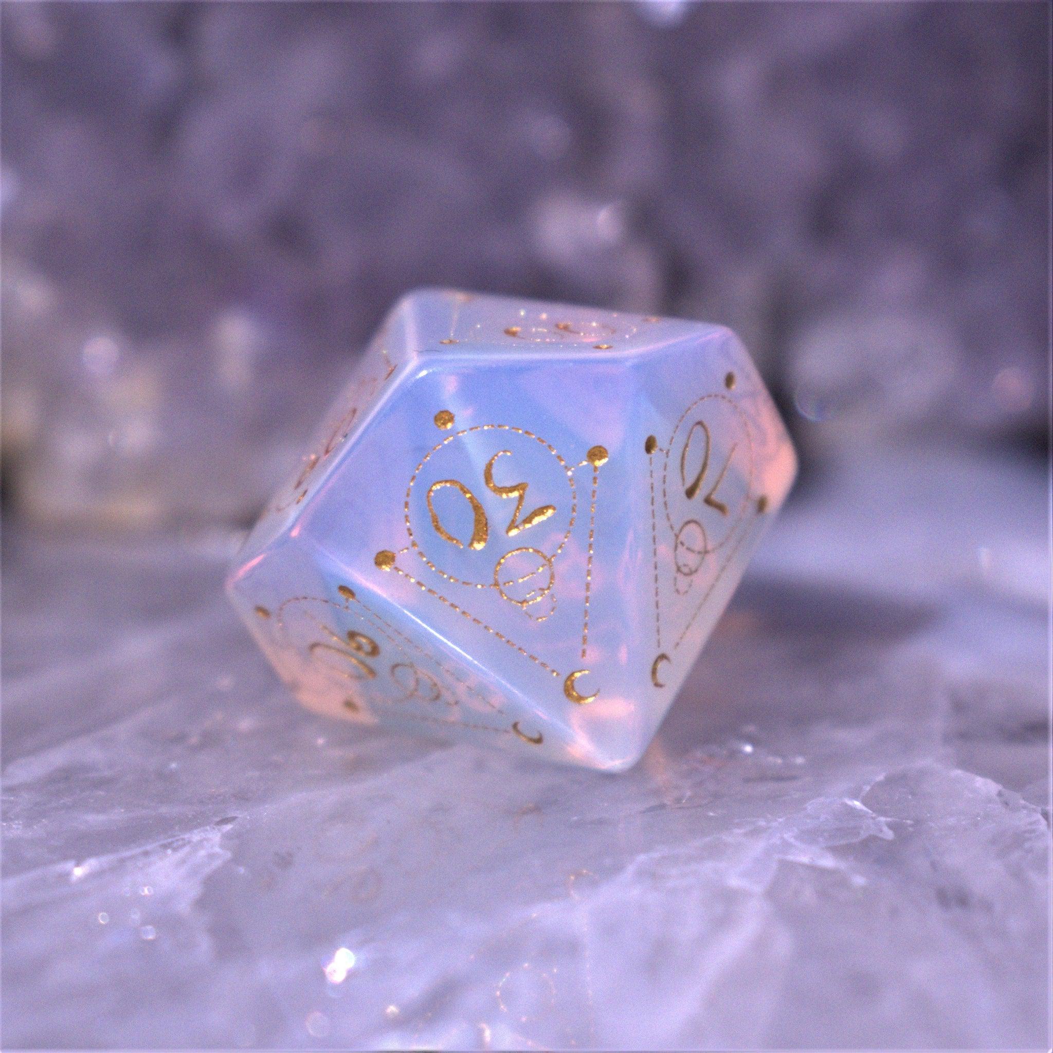 Misty Mountain Gaming Stone/Glass Spellcaster Opalite Stone Dice Set