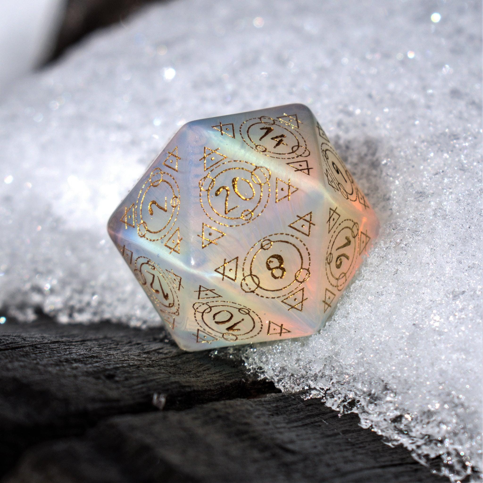 Misty Mountain Gaming Stone/Glass Spellcaster Opalite Stone Dice Set