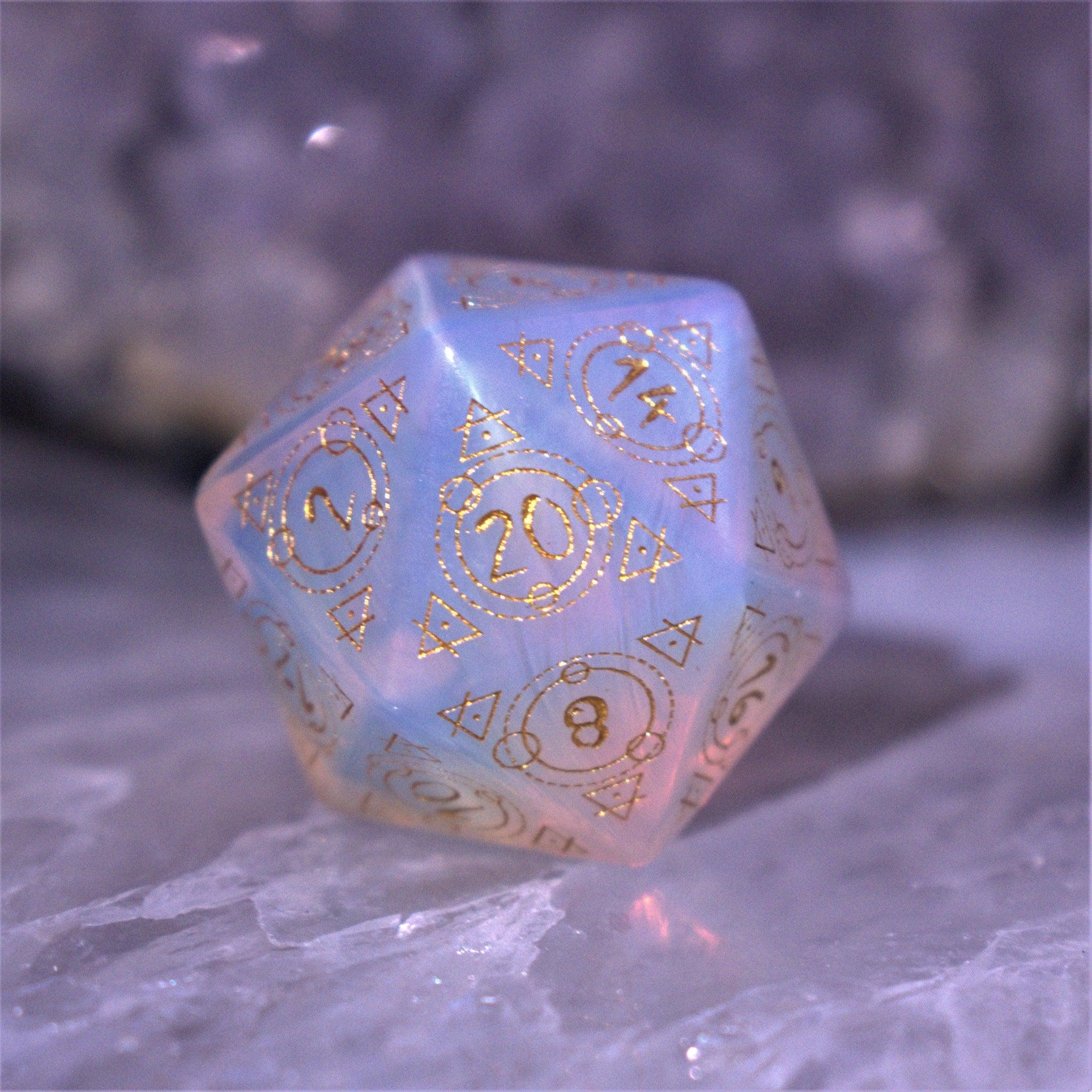 Misty Mountain Gaming Stone/Glass Spellcaster Opalite Stone Dice Set