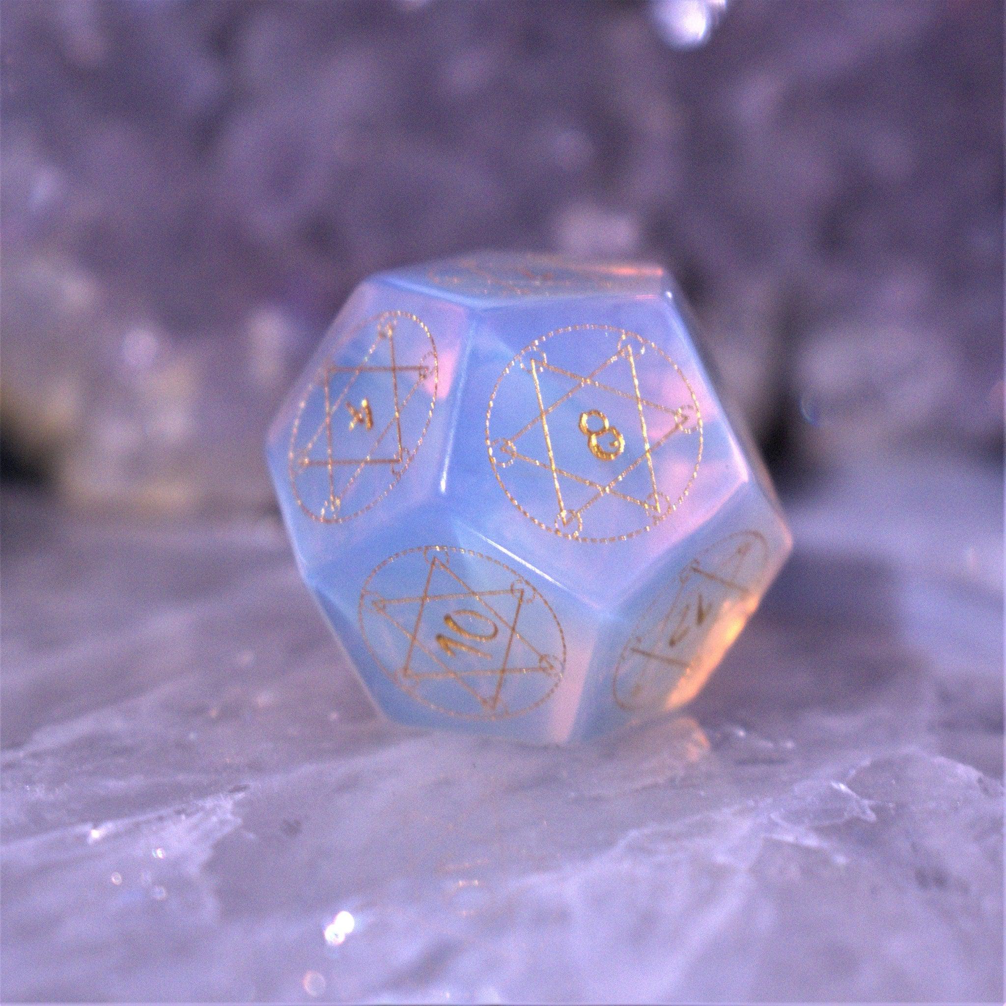 Misty Mountain Gaming Stone/Glass Spellcaster Opalite Stone Dice Set