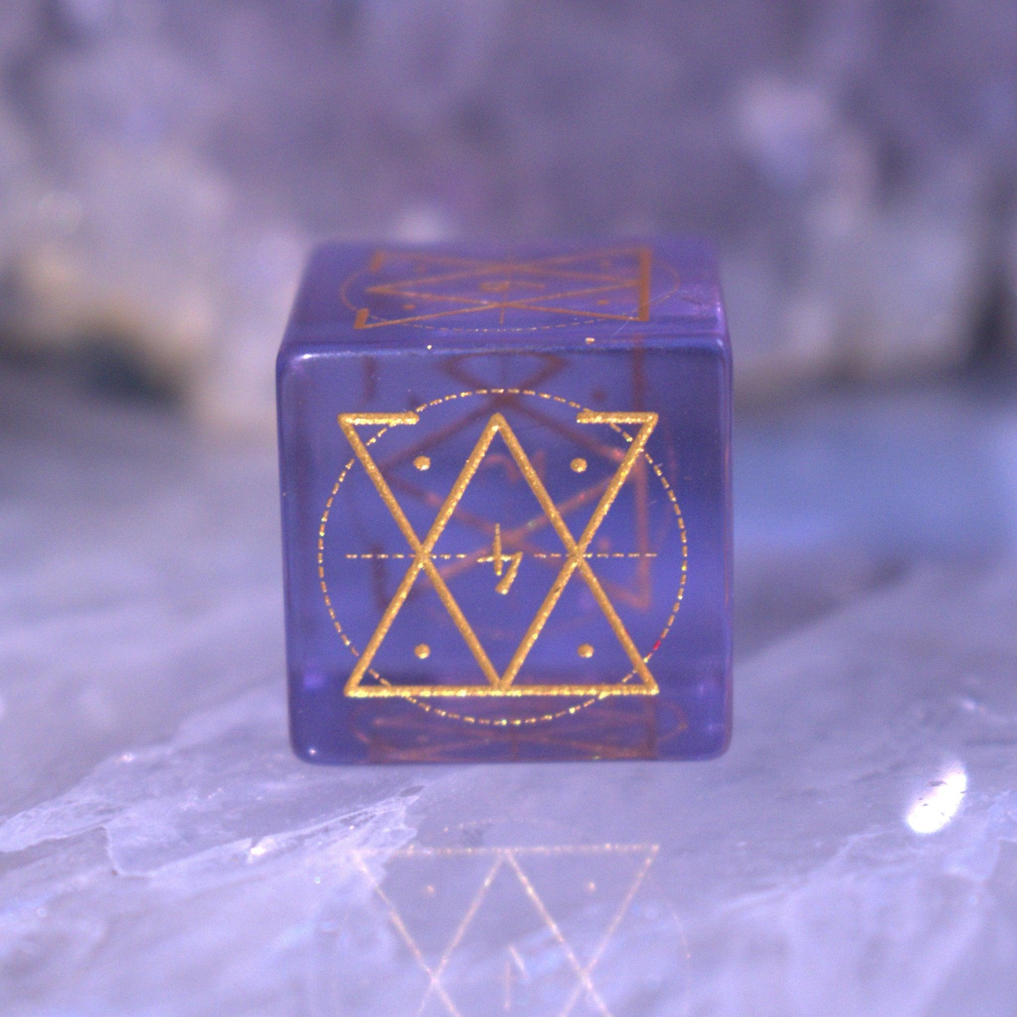 Misty Mountain Gaming Stone/Glass Spellcaster Purple Glass Dice Set