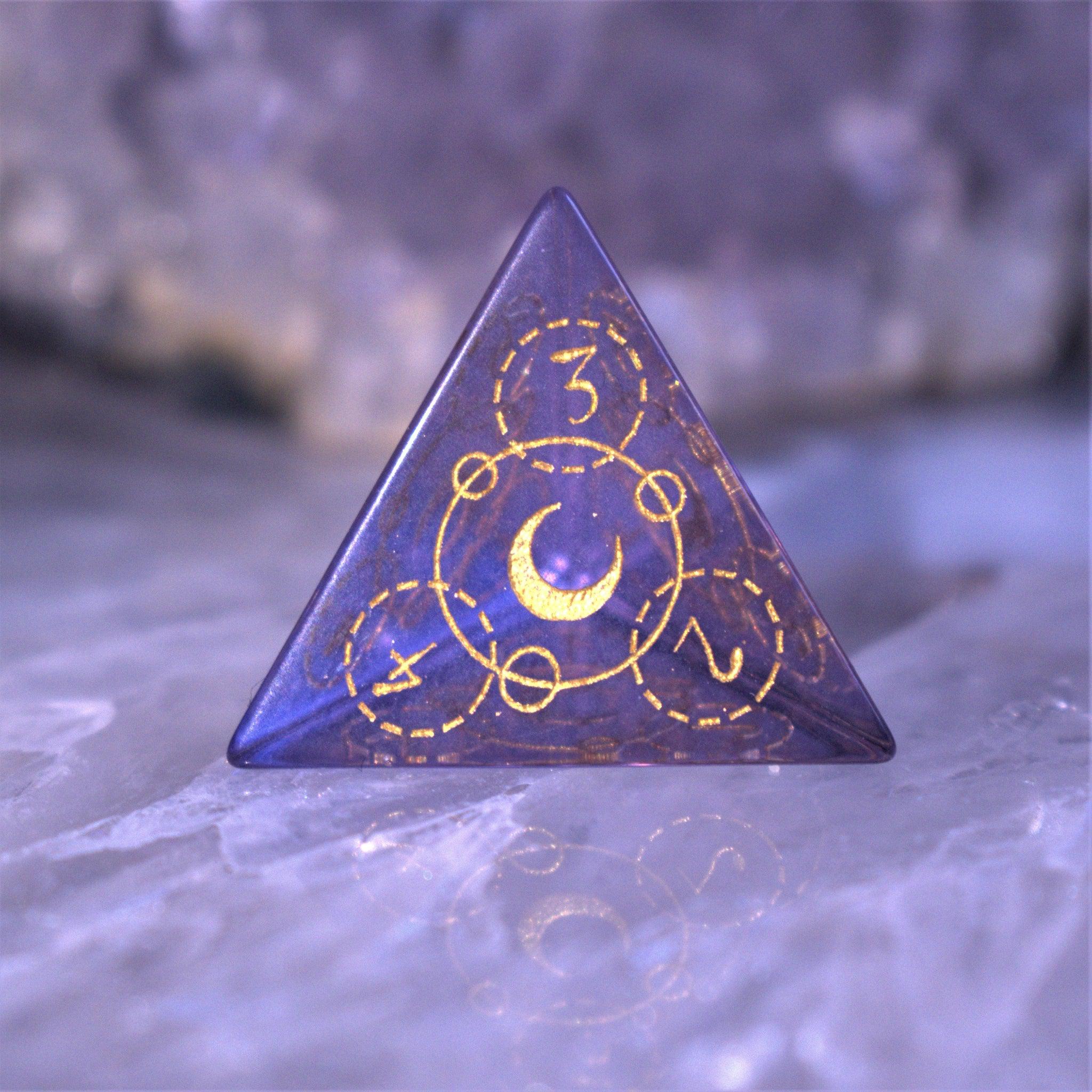 Misty Mountain Gaming Stone/Glass Spellcaster Purple Glass Dice Set