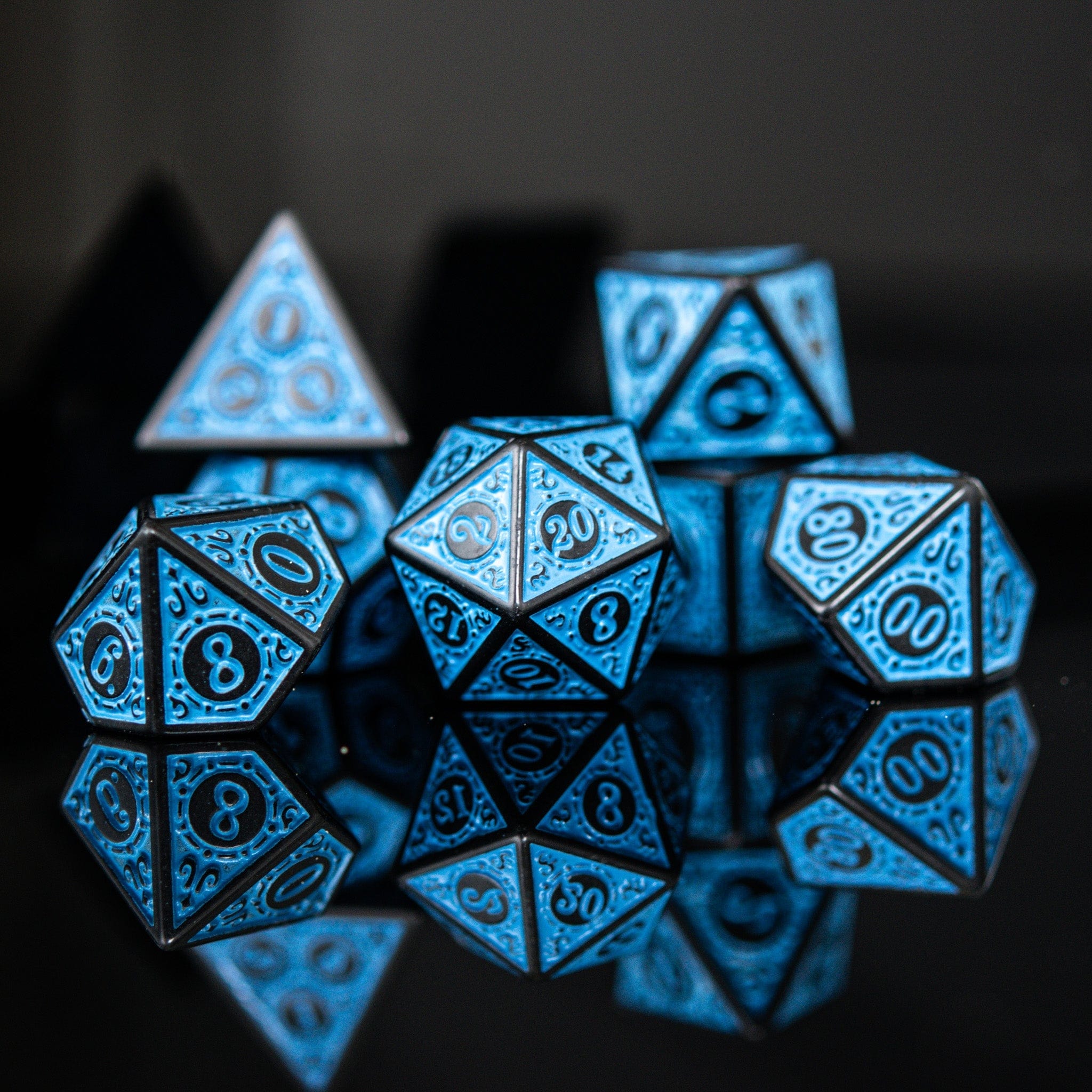 Misty Mountain Gaming Acrylic Dice Temple Ruins Blue Acrylic Dice Set
