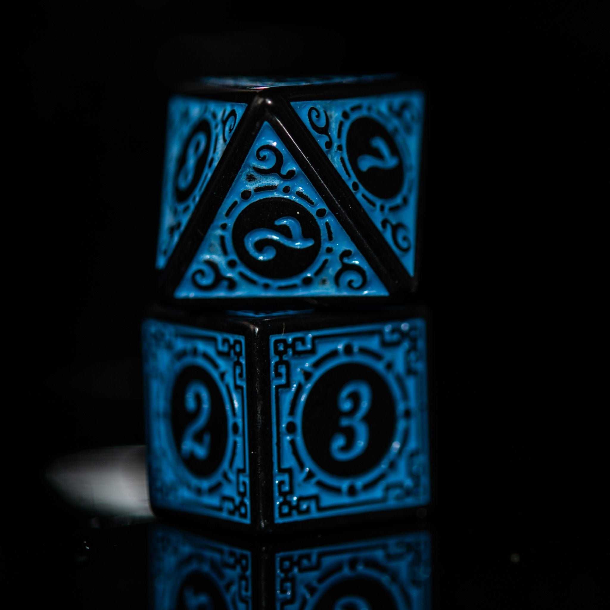 Misty Mountain Gaming Acrylic Dice Temple Ruins Blue Acrylic Dice Set