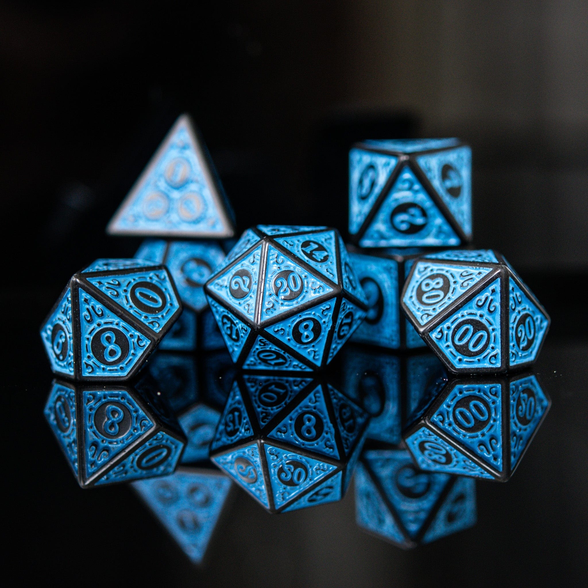 Misty Mountain Gaming Acrylic Dice Temple Ruins Blue Acrylic Dice Set