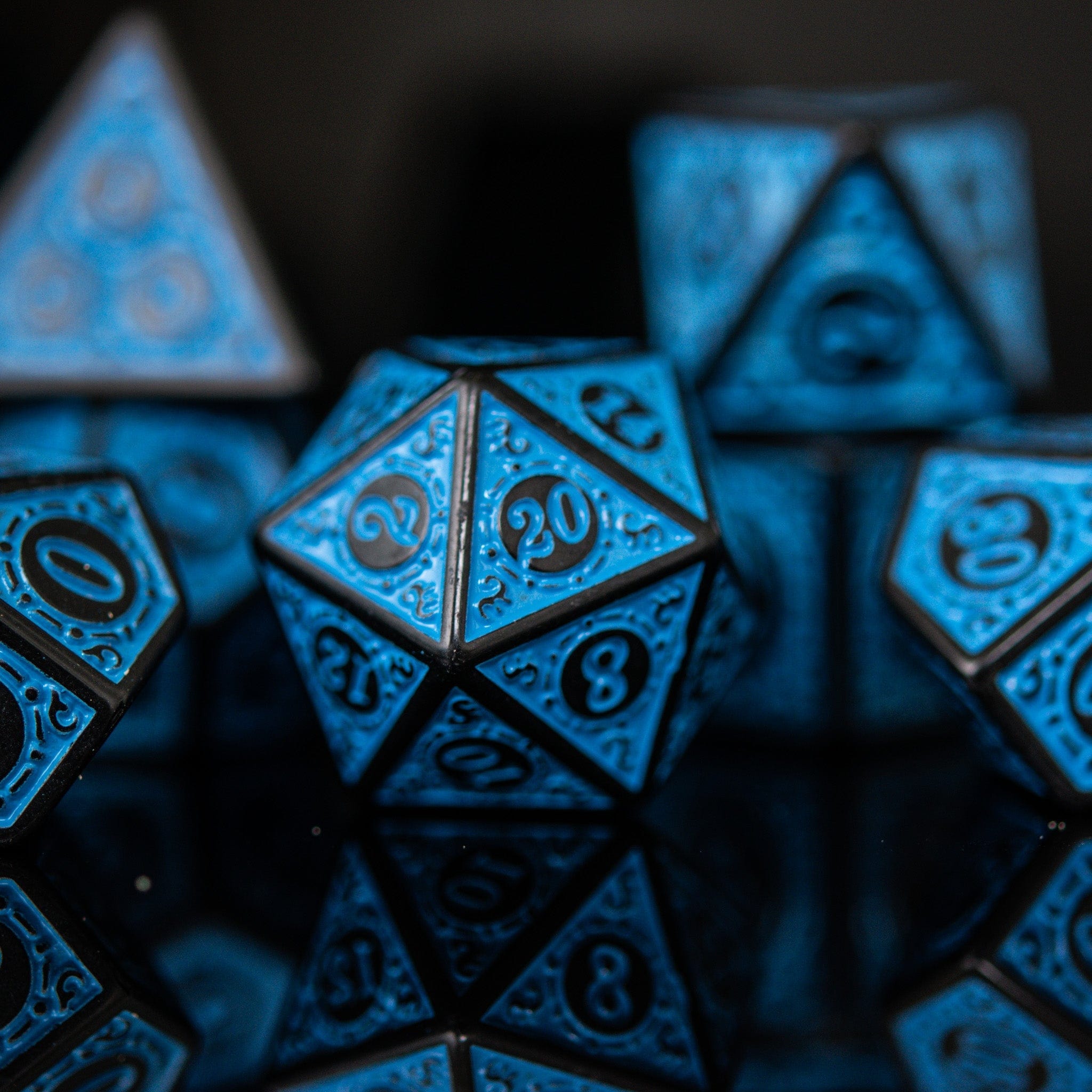 Misty Mountain Gaming Acrylic Dice Temple Ruins Blue Acrylic Dice Set