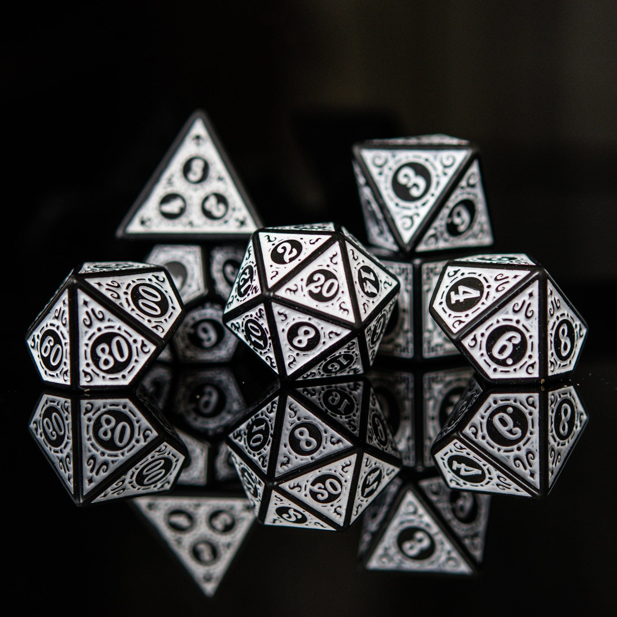 Misty Mountain Gaming Acrylic Dice Temple Ruins White Acrylic Dice Set