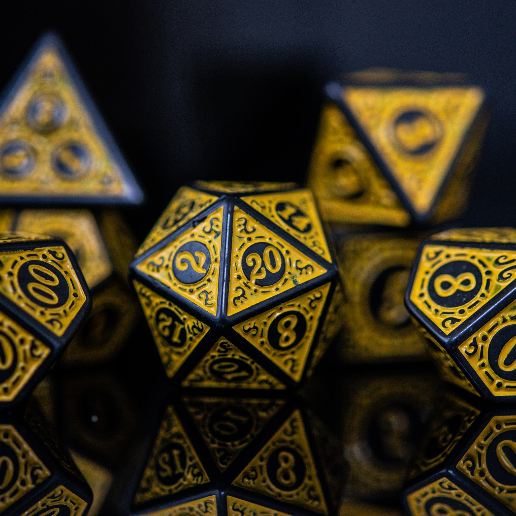 Misty Mountain Gaming Acrylic Dice Temple Ruins Yellow Acrylic Dice Set