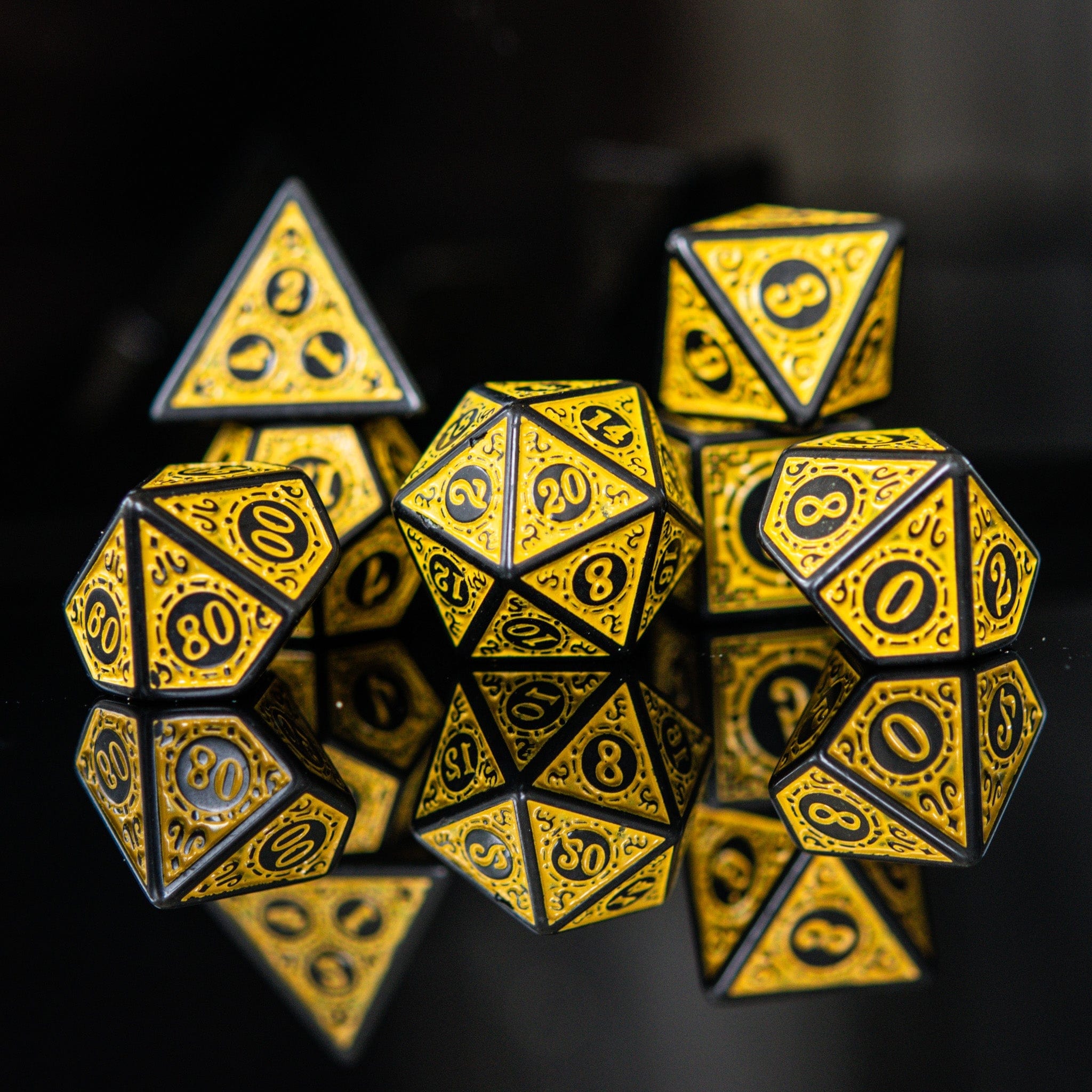 Misty Mountain Gaming Acrylic Dice Temple Ruins Yellow Acrylic Dice Set