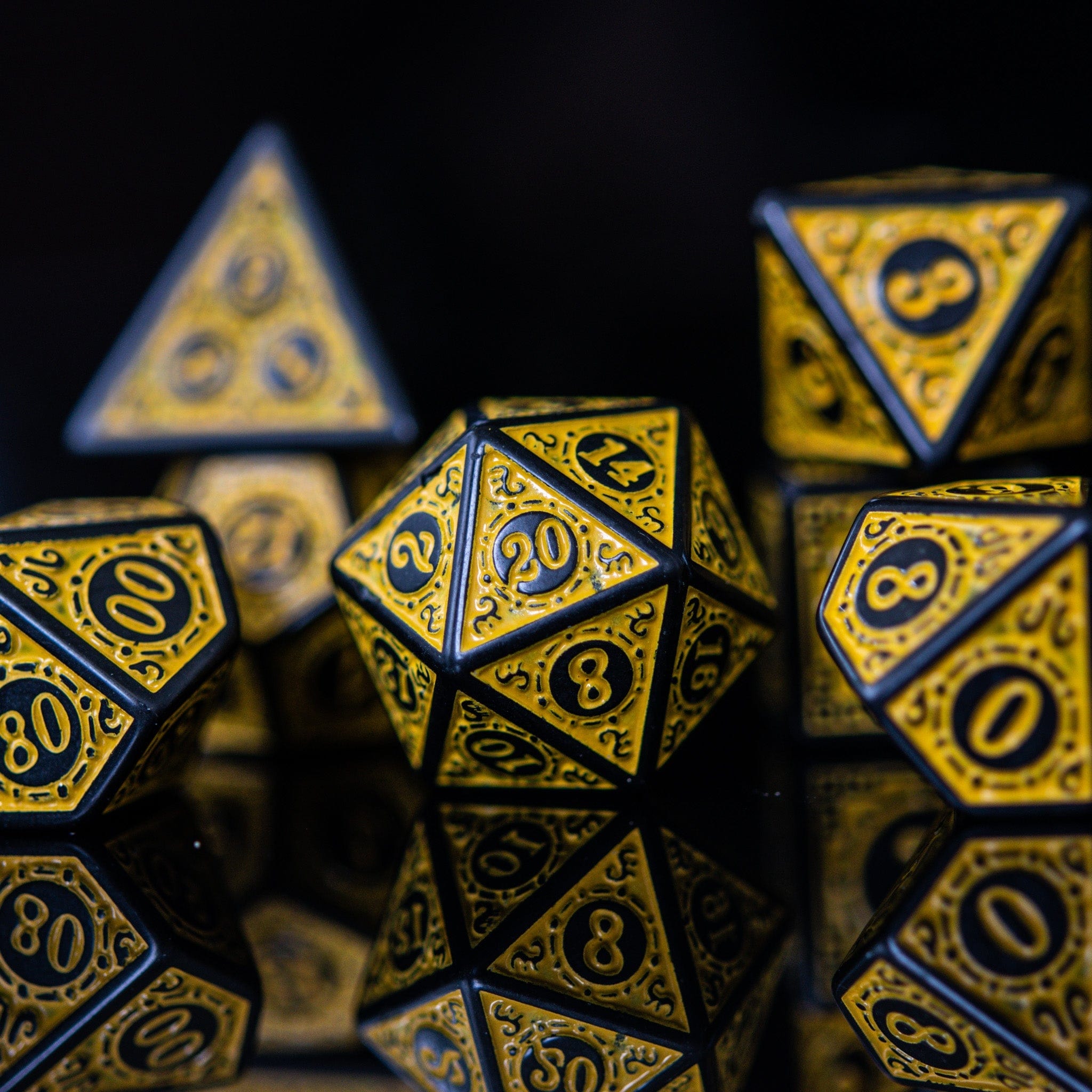 Misty Mountain Gaming Acrylic Dice Temple Ruins Yellow Acrylic Dice Set