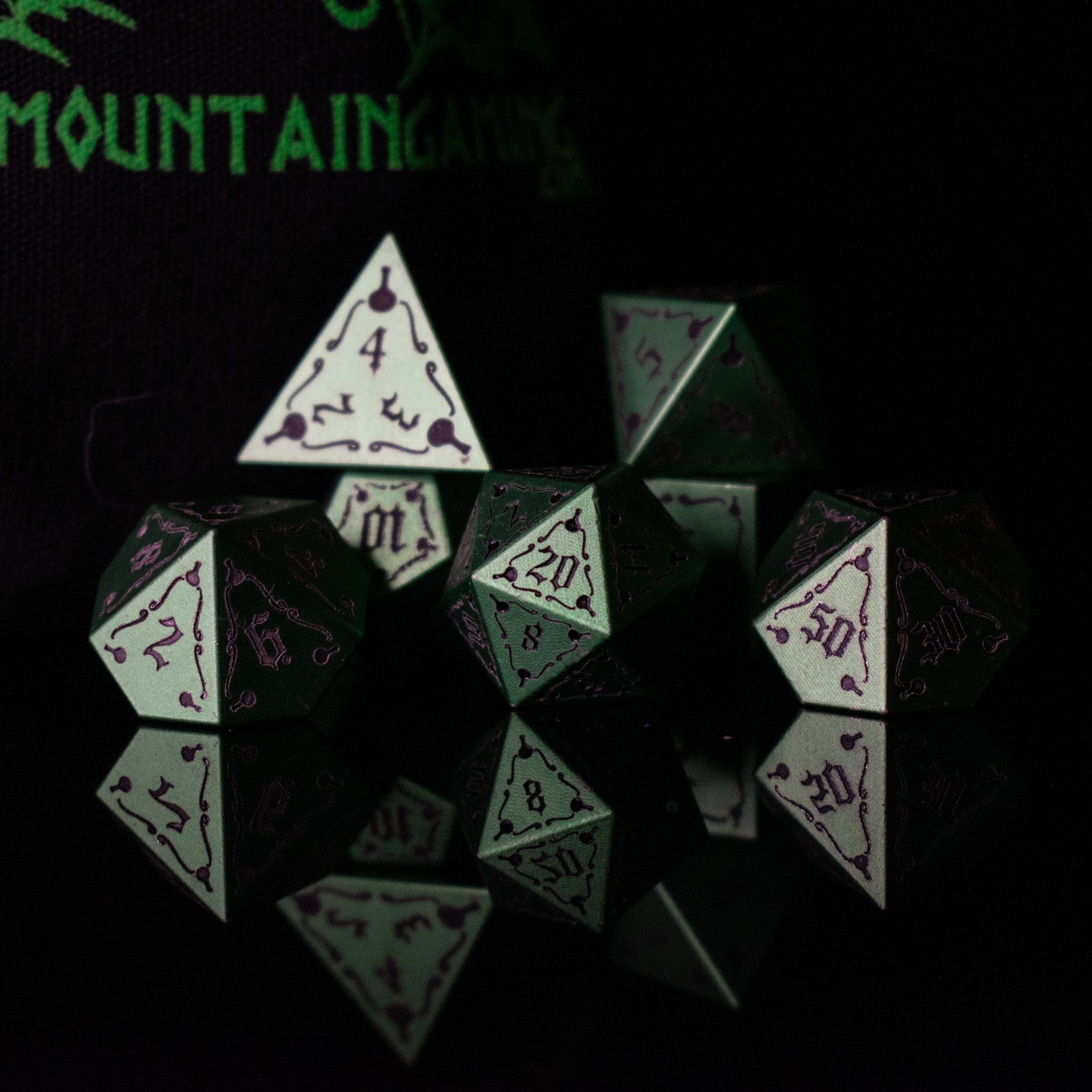 Misty Mountain Gaming Aluminum The Mad Scientist Aluminum Metal Dice Set