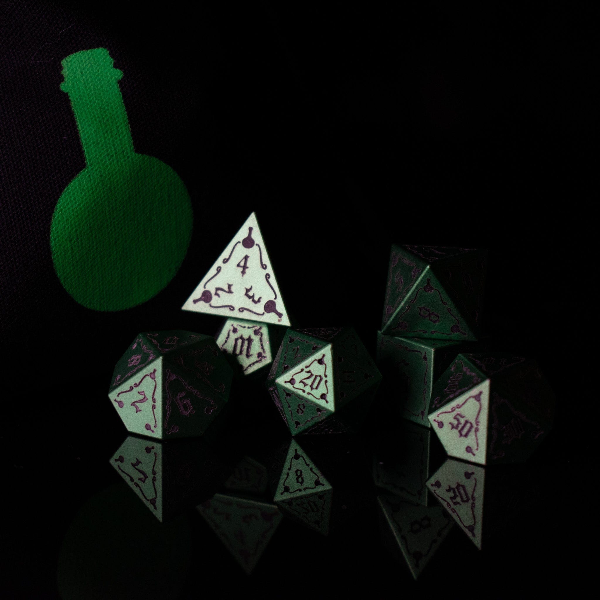 Misty Mountain Gaming Aluminum The Mad Scientist Aluminum Metal Dice Set