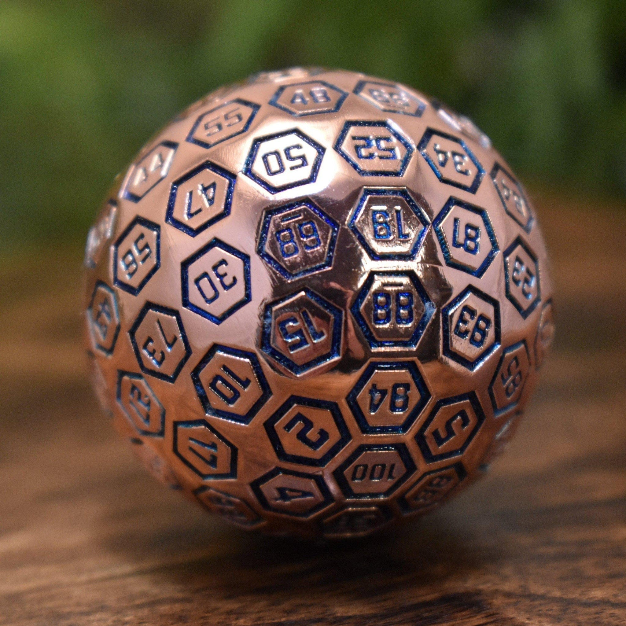 Misty Mountain Gaming D100 The Orb D100 -  Aqua and Bronze Metal Die