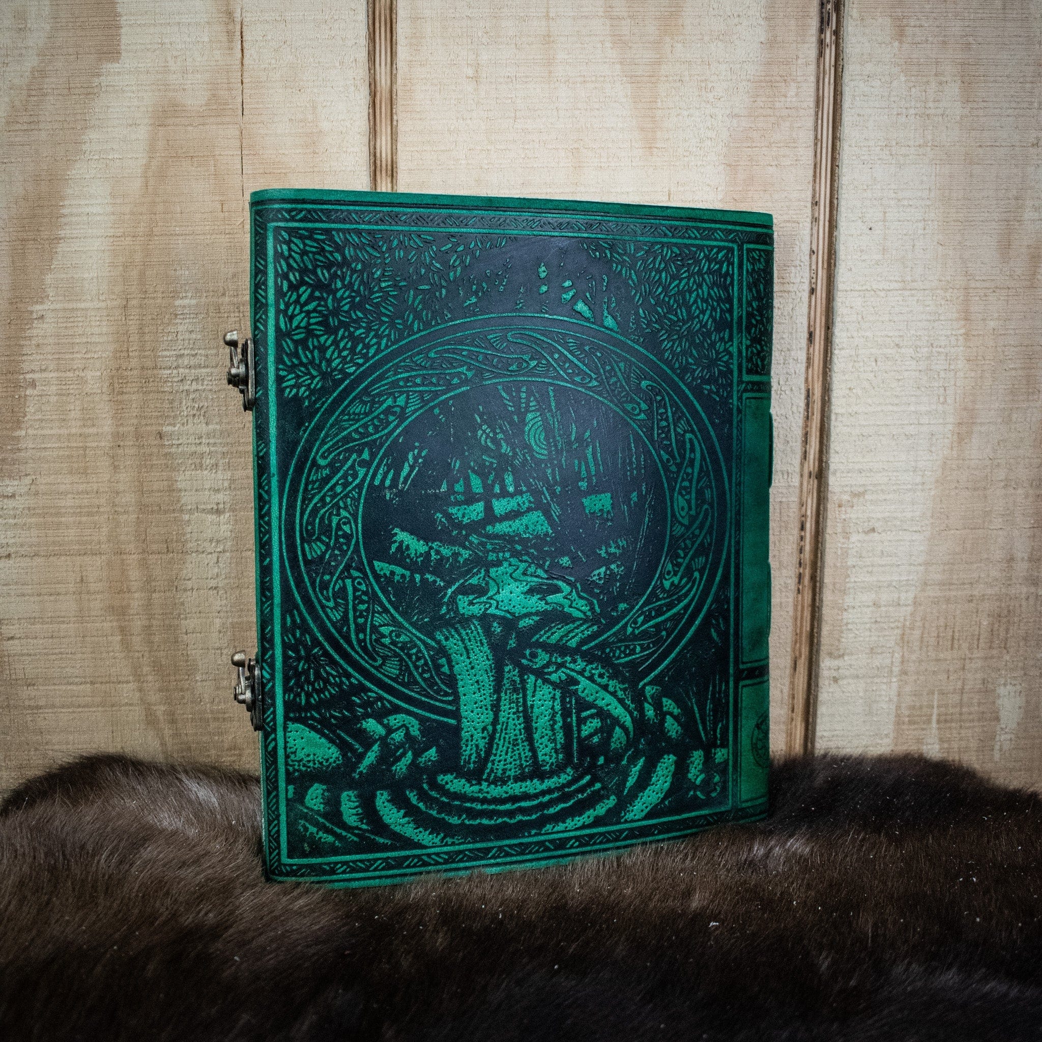 Misty Mountain Gaming Journal "Tree of Life" Green Leather Sketchbook