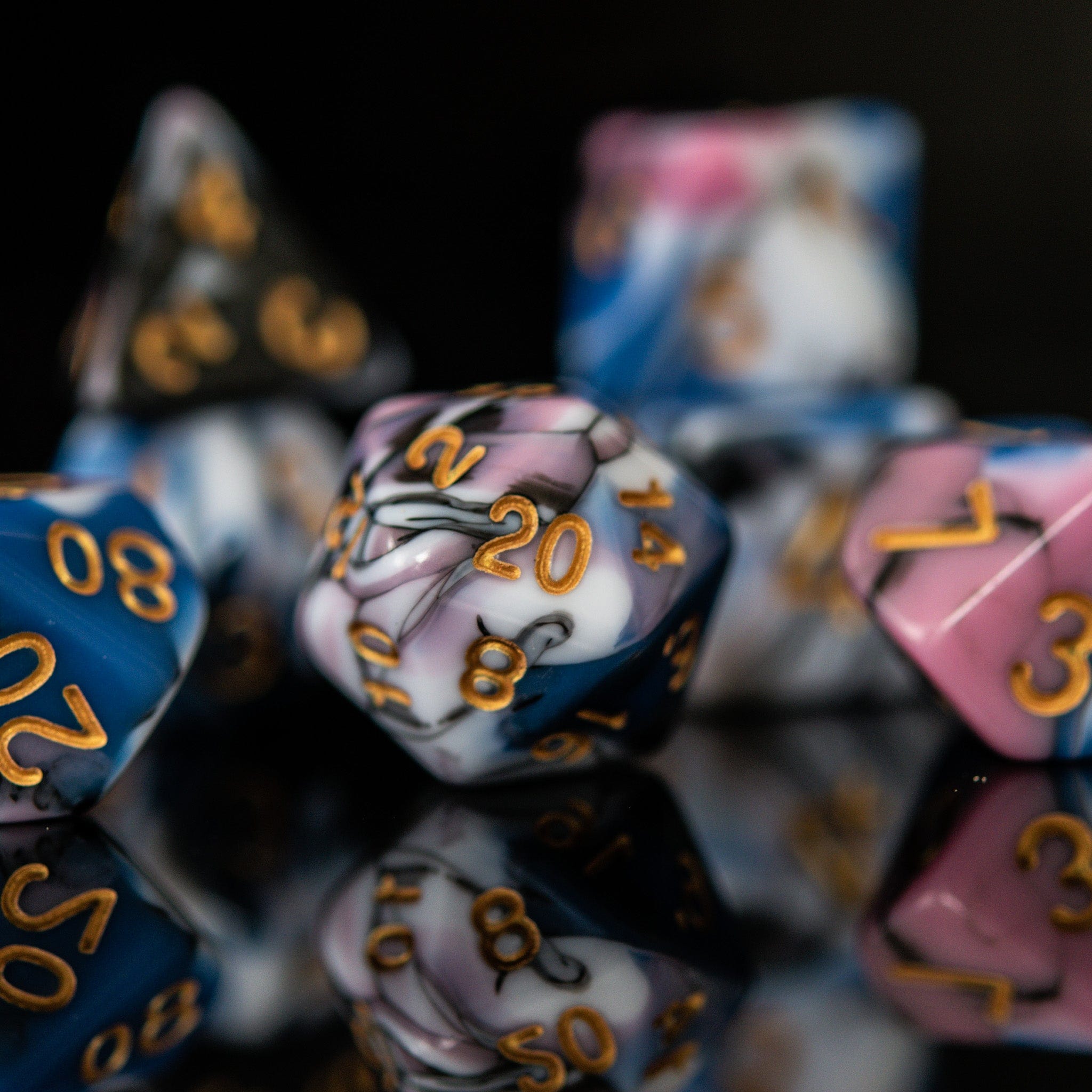 Misty Mountain Gaming Acrylic Dice Twisted Dreams Acrylic Dice Set