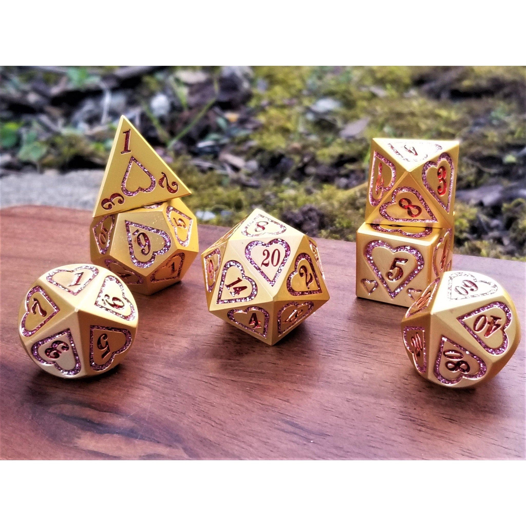 Misty Mountain Gaming Metal Valentine Heart Metal Dice Set