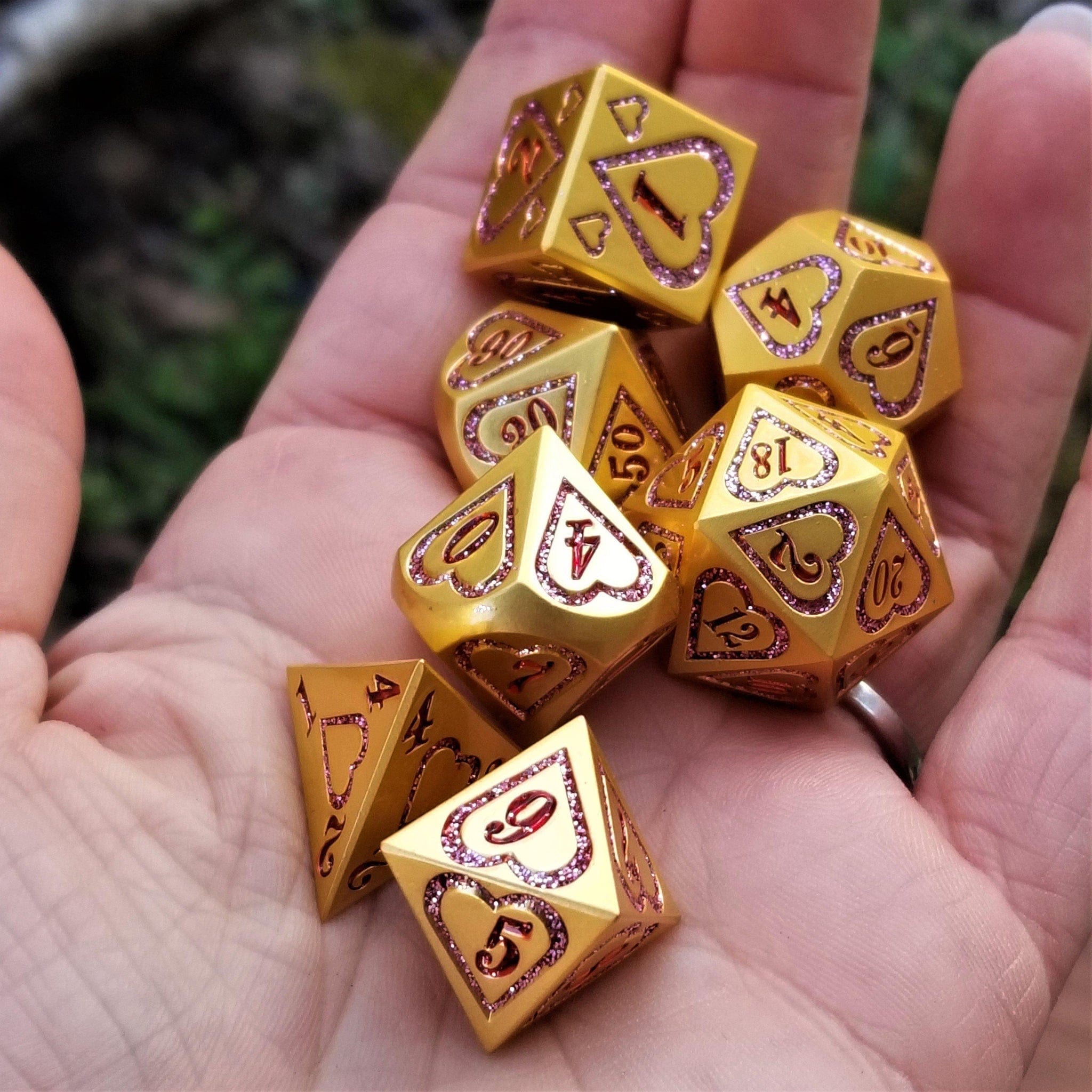 Misty Mountain Gaming Metal Valentine Heart Metal Dice Set