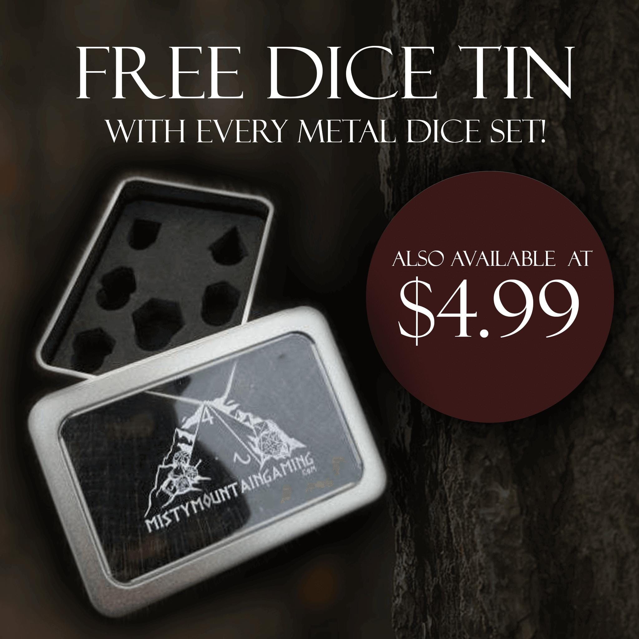 Misty Mountain Gaming Metal Valentine Heart Metal Dice Set