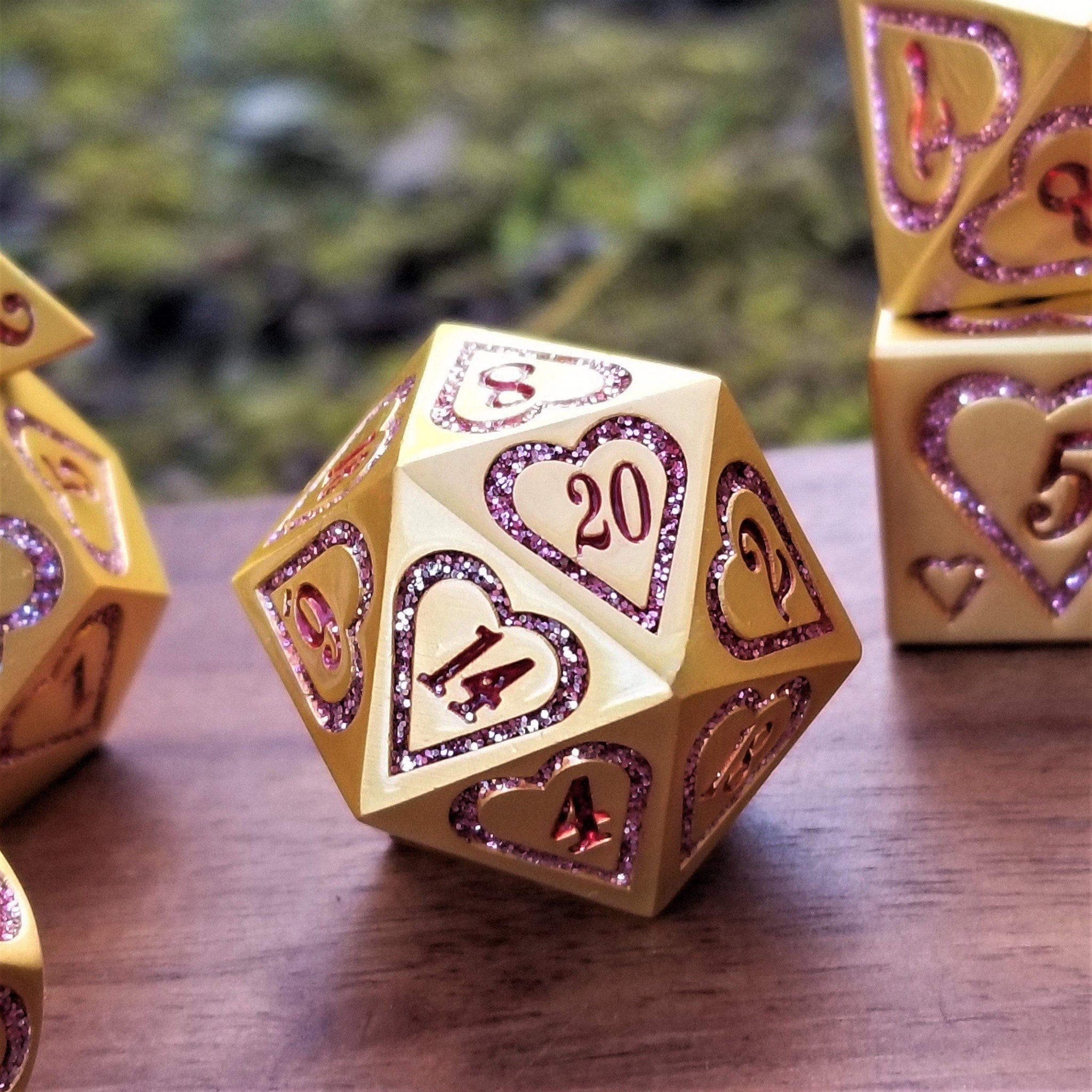 Misty Mountain Gaming Metal Valentine Heart Metal Dice Set