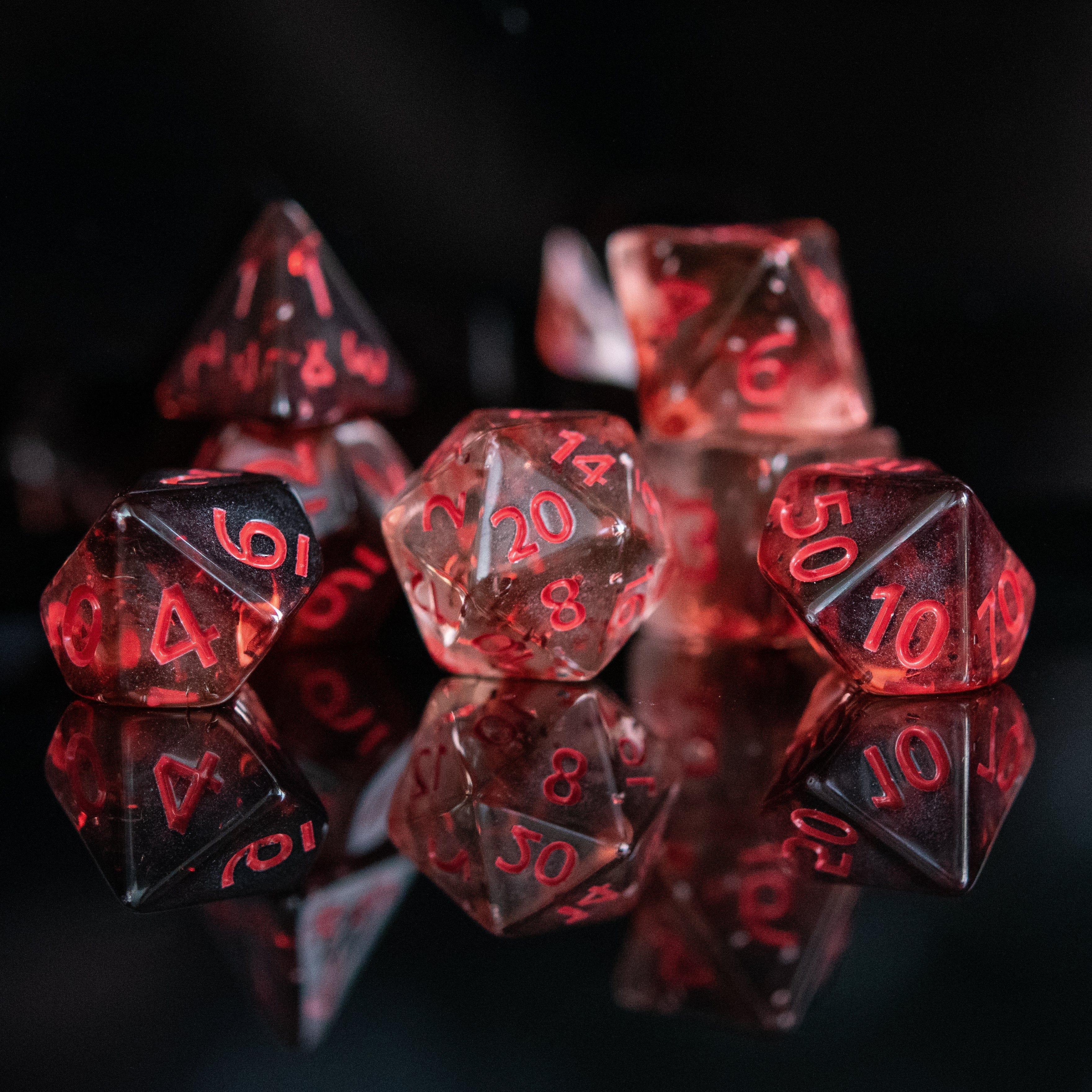 Misty Mountain Gaming Acrylic Dice Vampira Acrylic Dice Set