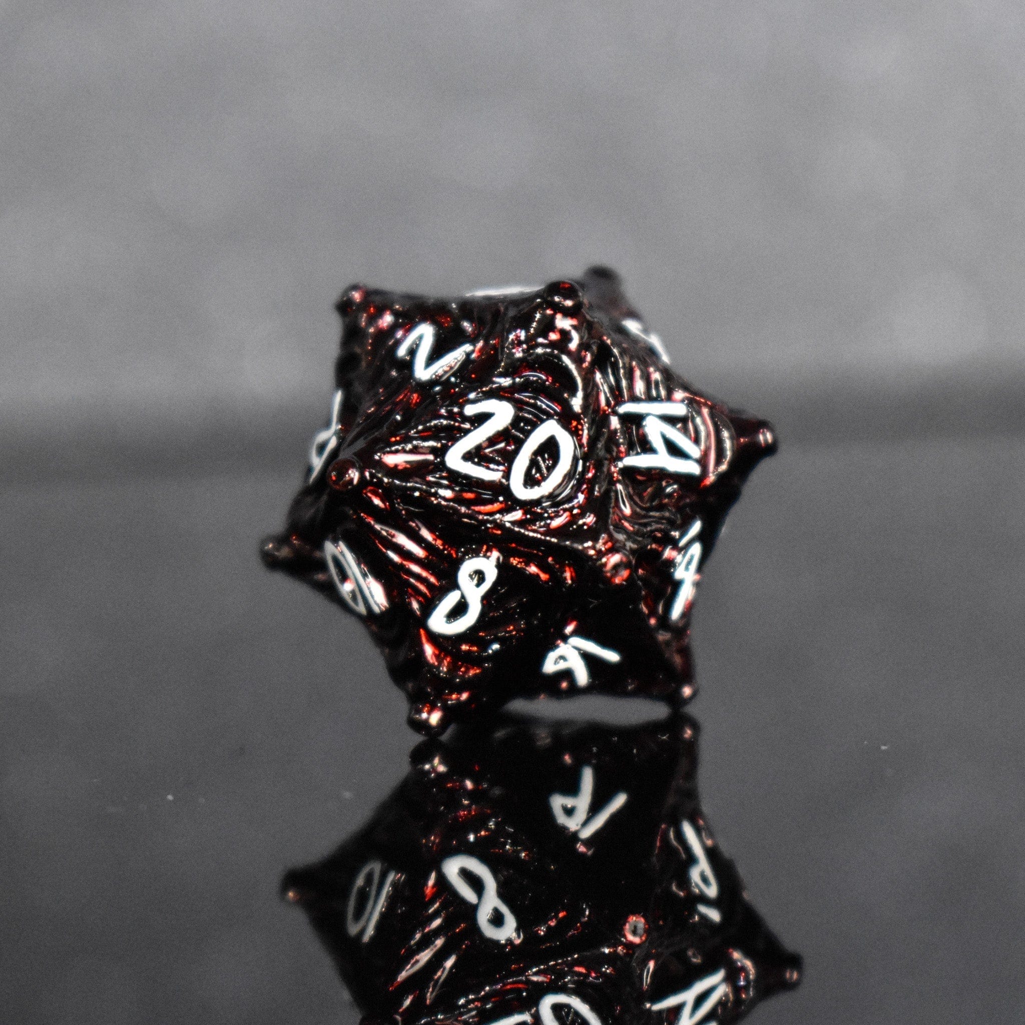 Misty Mountain Gaming Metal Vortex Warp Metal Dice Set - Deep Red