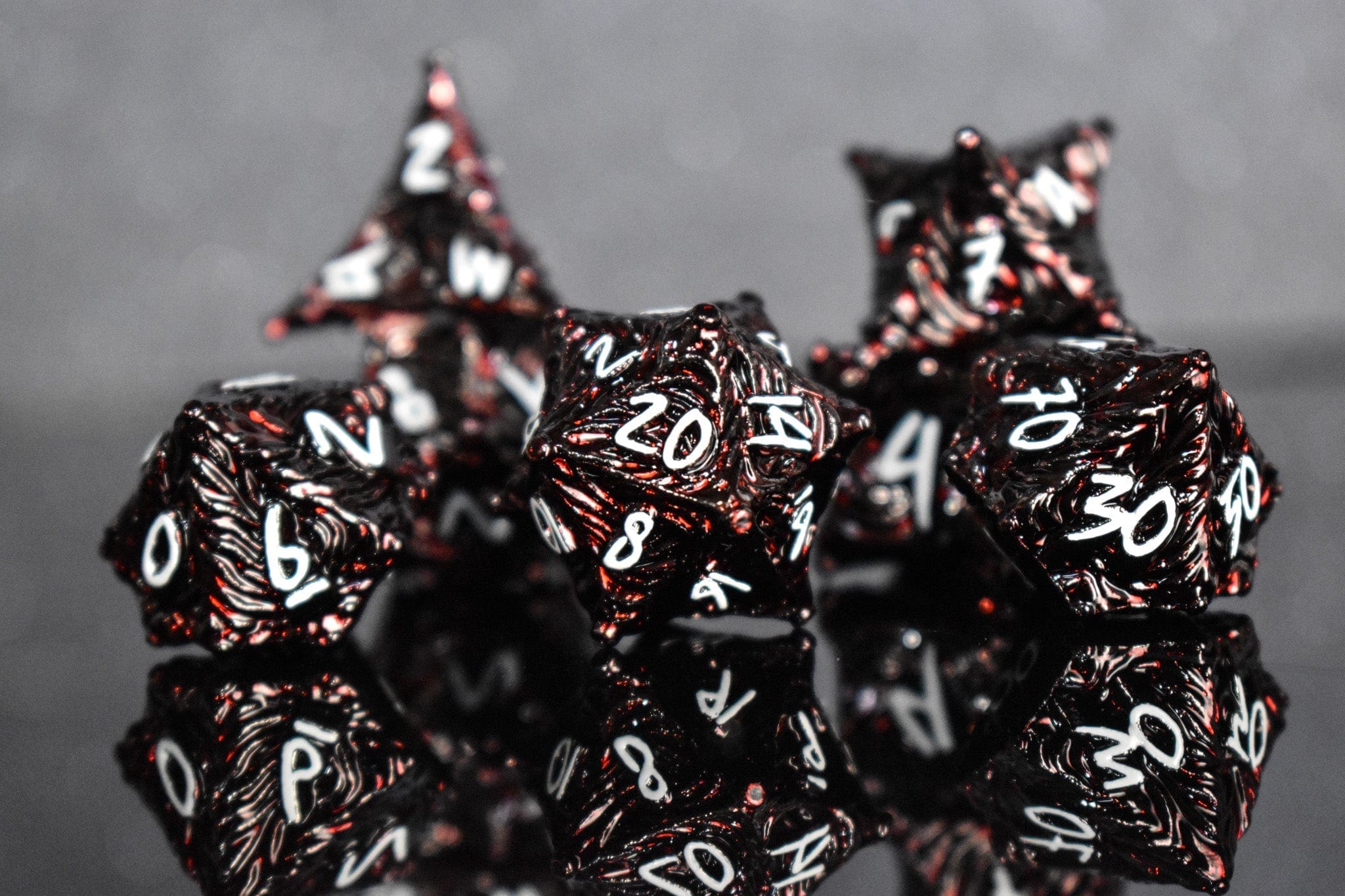 Misty Mountain Gaming Metal Vortex Warp Metal Dice Set - Deep Red