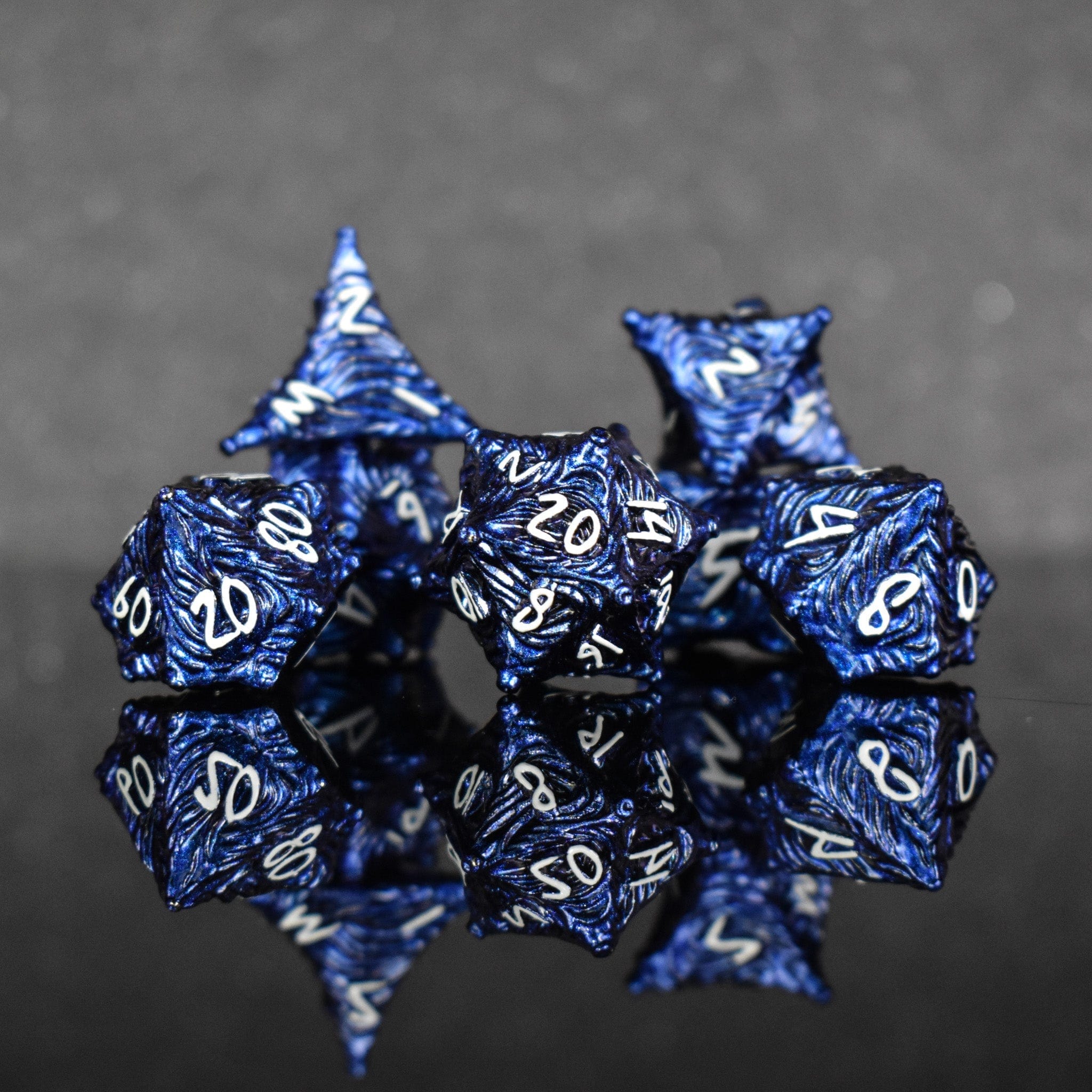 Misty Mountain Gaming Metal Vortex Warp Metal Dice Set - Pearlescent Blue