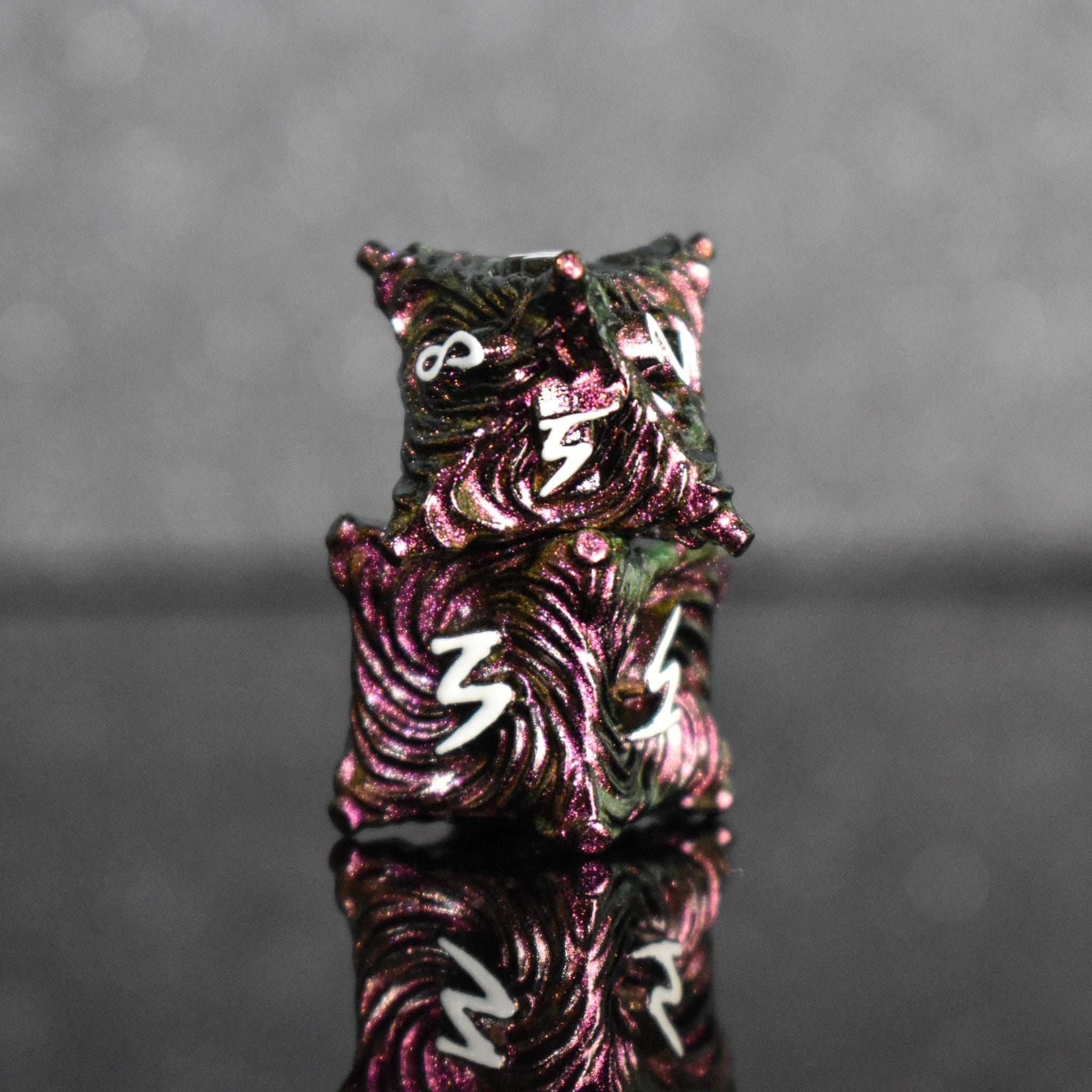 Misty Mountain Gaming Metal Vortex Warp Metal Dice Set - Pearlescent Magenta