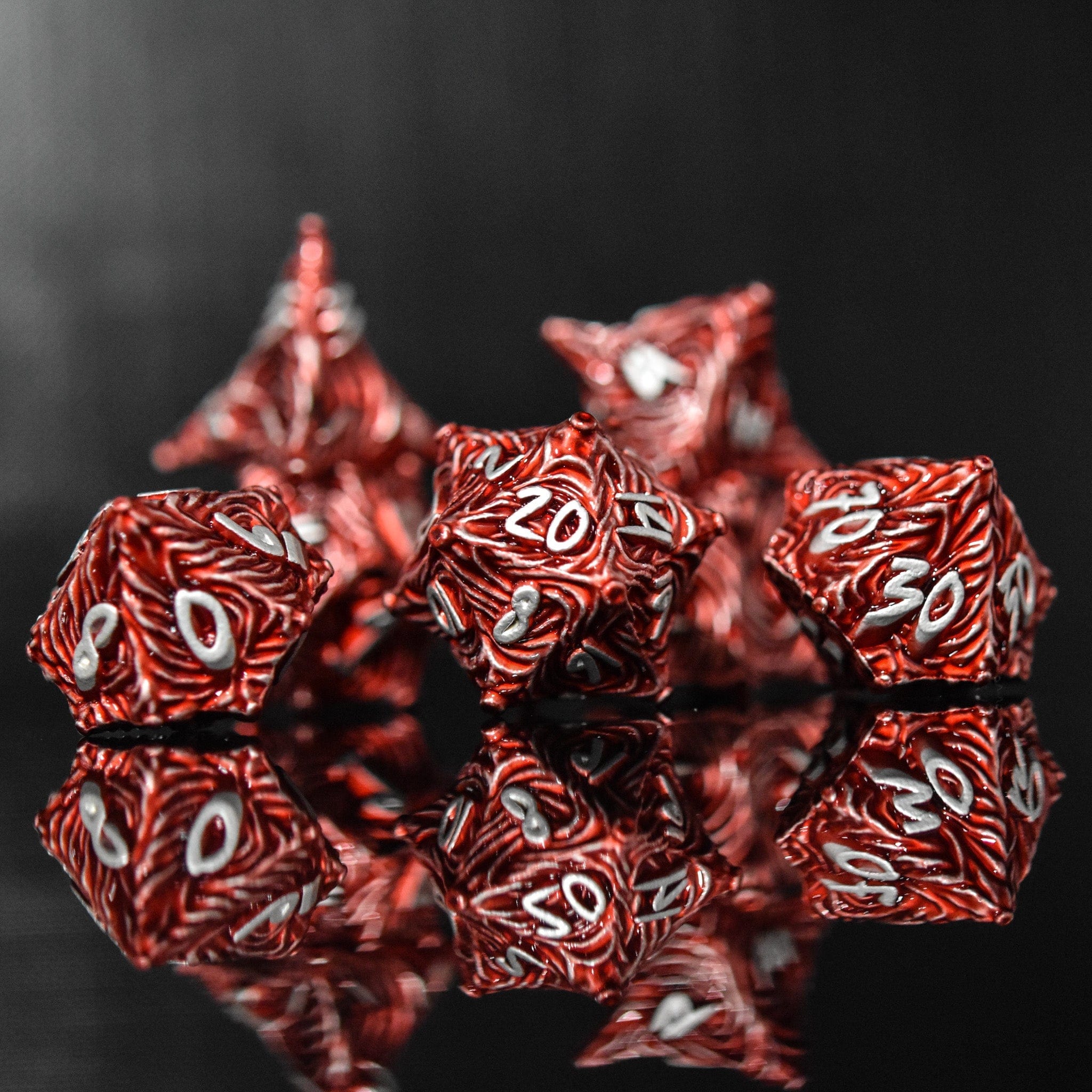 Misty Mountain Gaming Metal Vortex Warp Metal Dice Set - Red