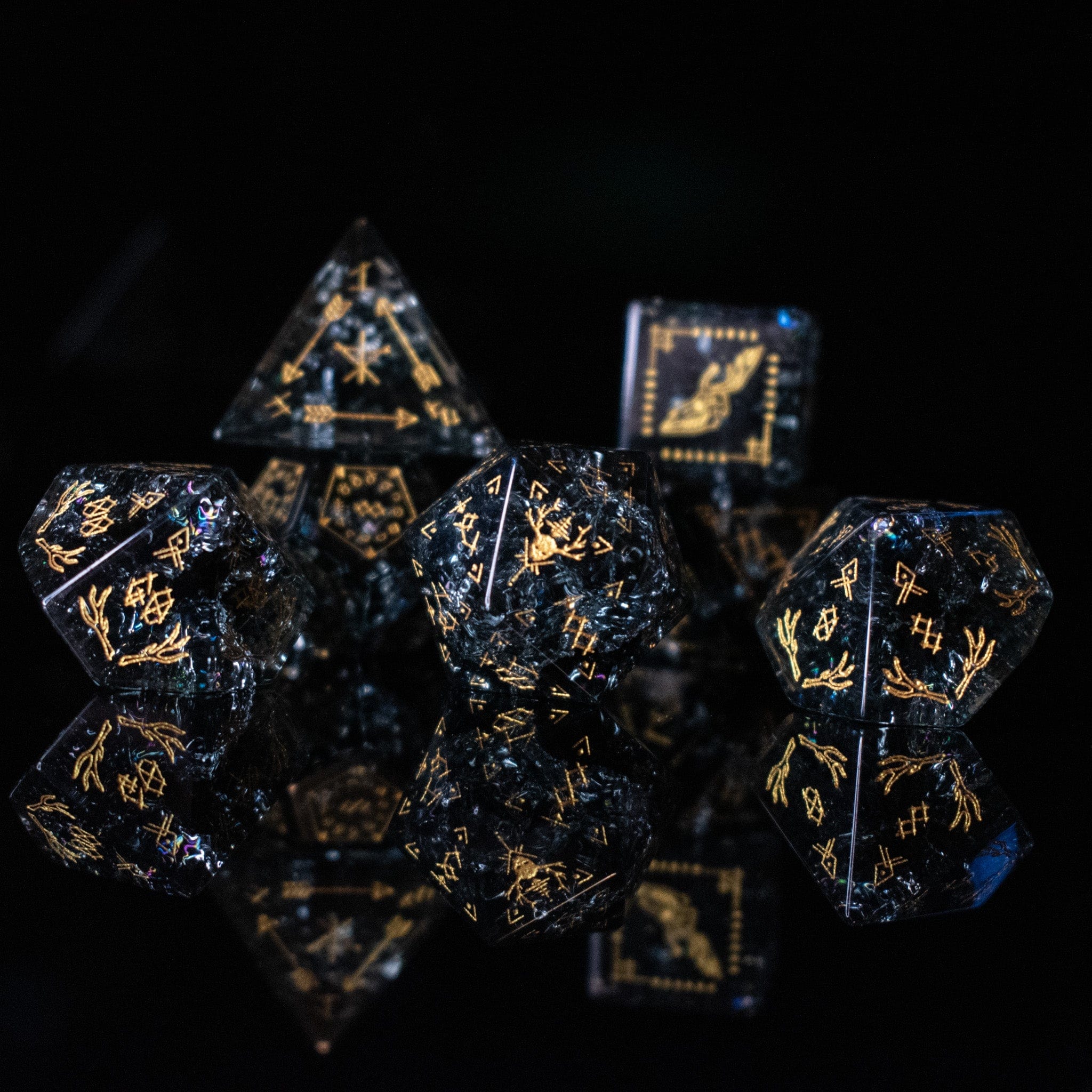 Misty Mountain Gaming Stone/Glass Wendigo Shattered Glass Dice Set